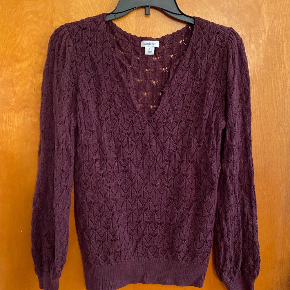 Sundance Catalogue Violet Plum Purple Amethyst Sweater Classy Feminine
